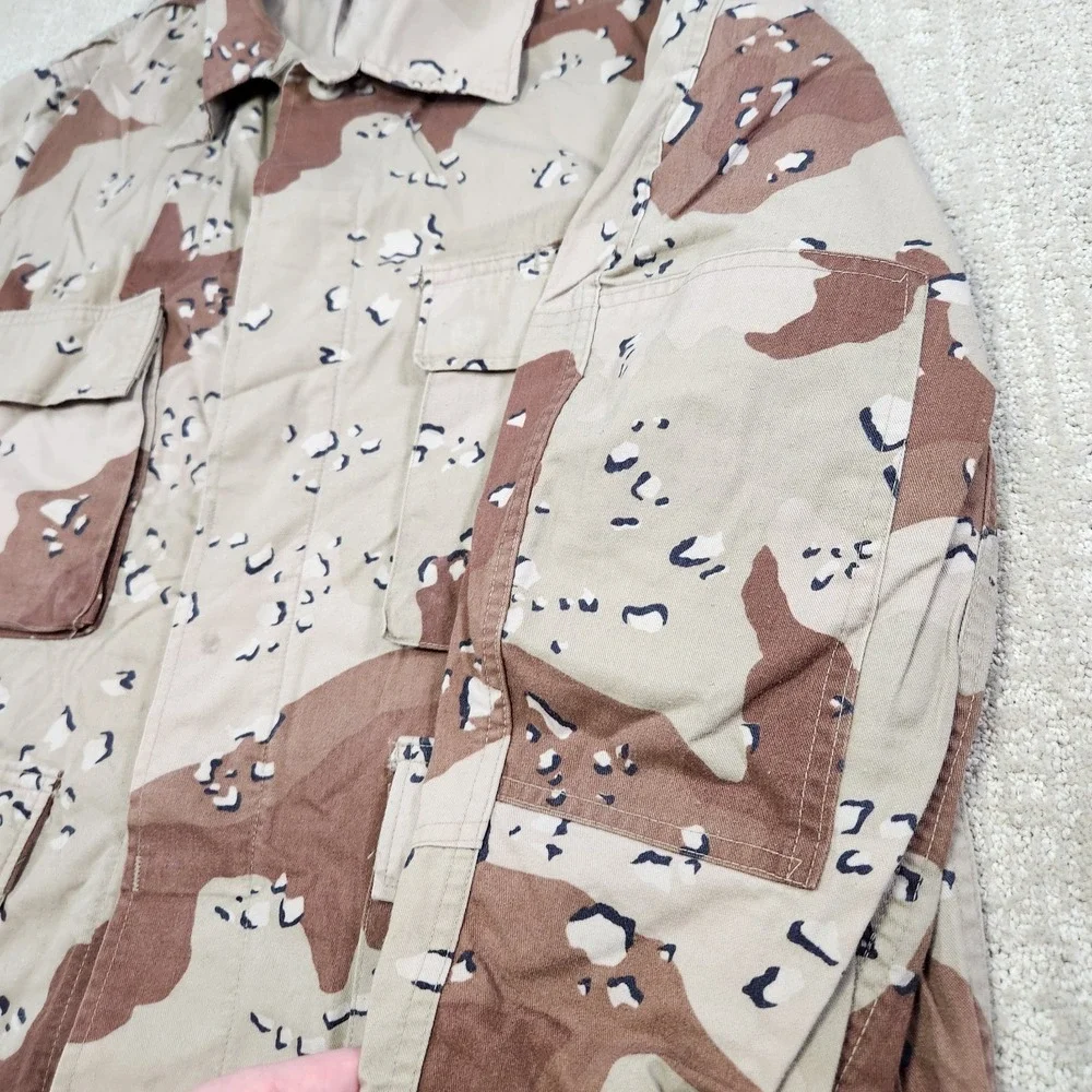 Vintage US Military Desert Camo Jacket Men Medium Short Coat Choclate Chip Marin